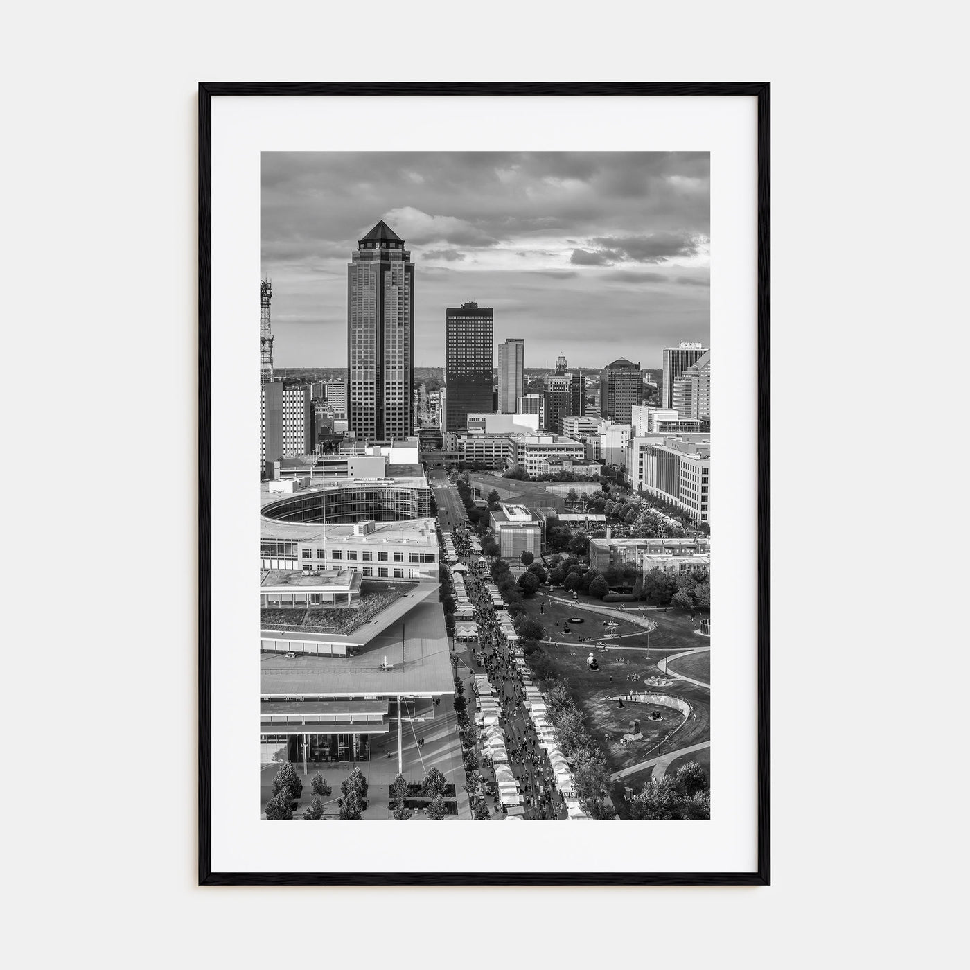 Des Moines Photo B&W Poster