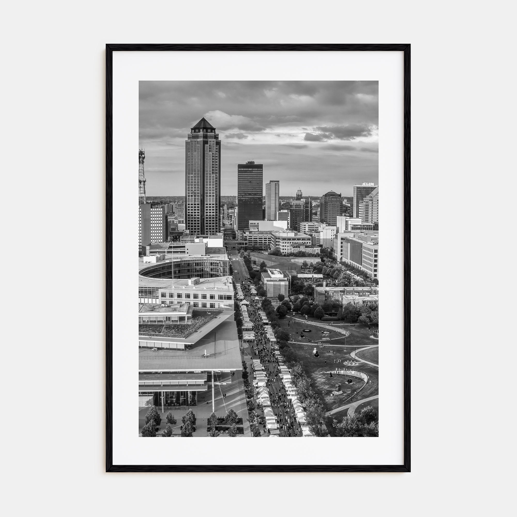 Des Moines Photo B&W Poster