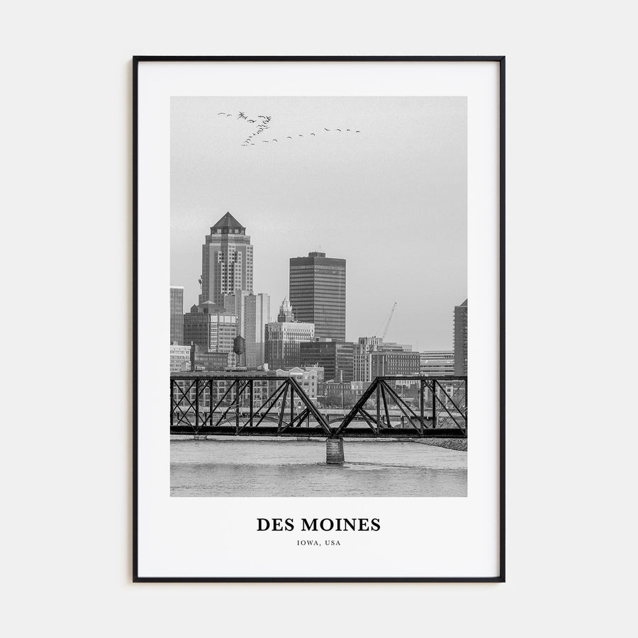 Des Moines Portrait B&W No 1 Poster