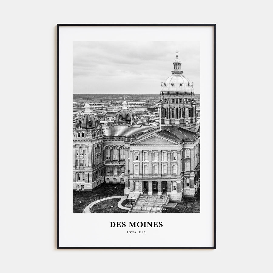 Des Moines Portrait B&W No 2 Poster
