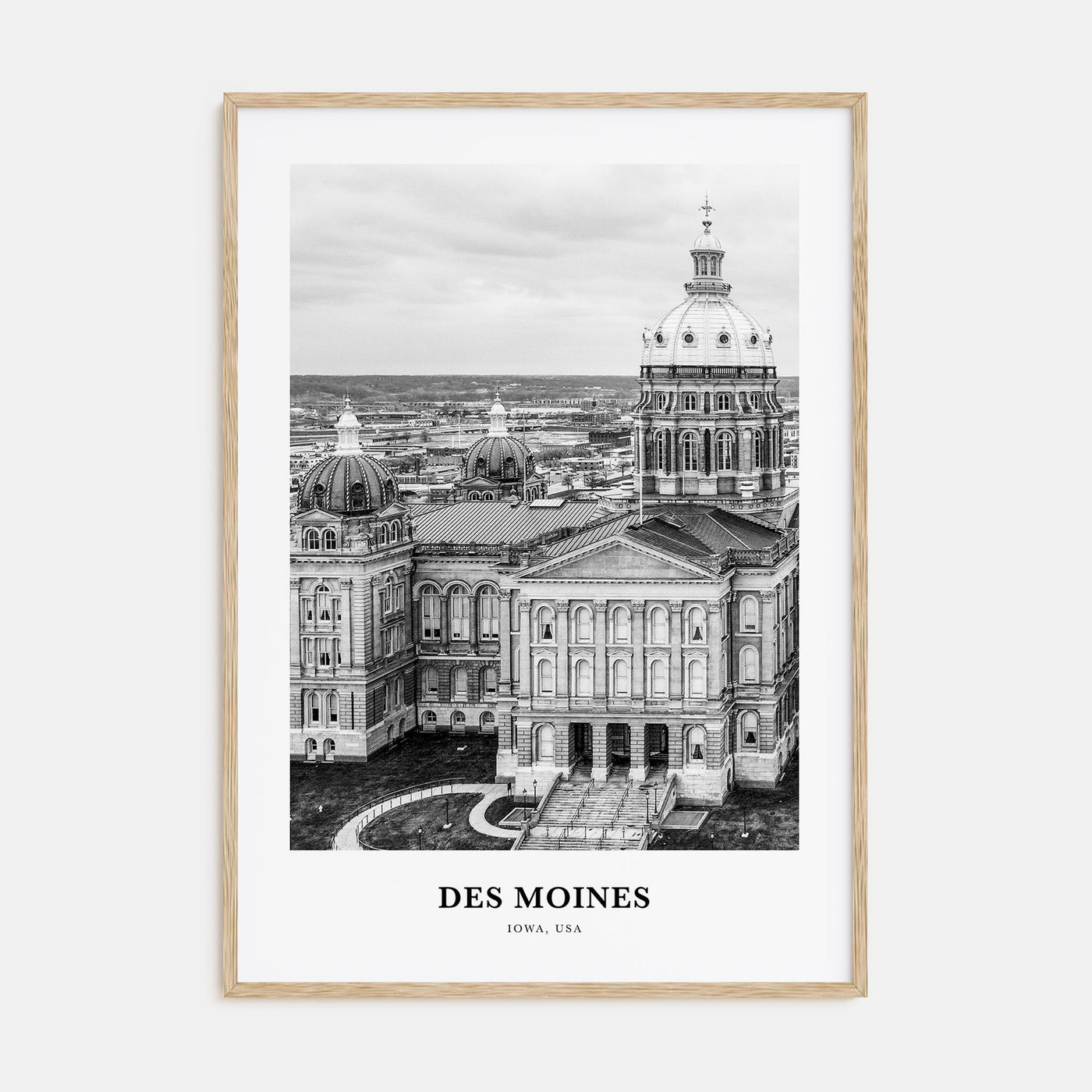 Des Moines Portrait B&W No 2 Poster