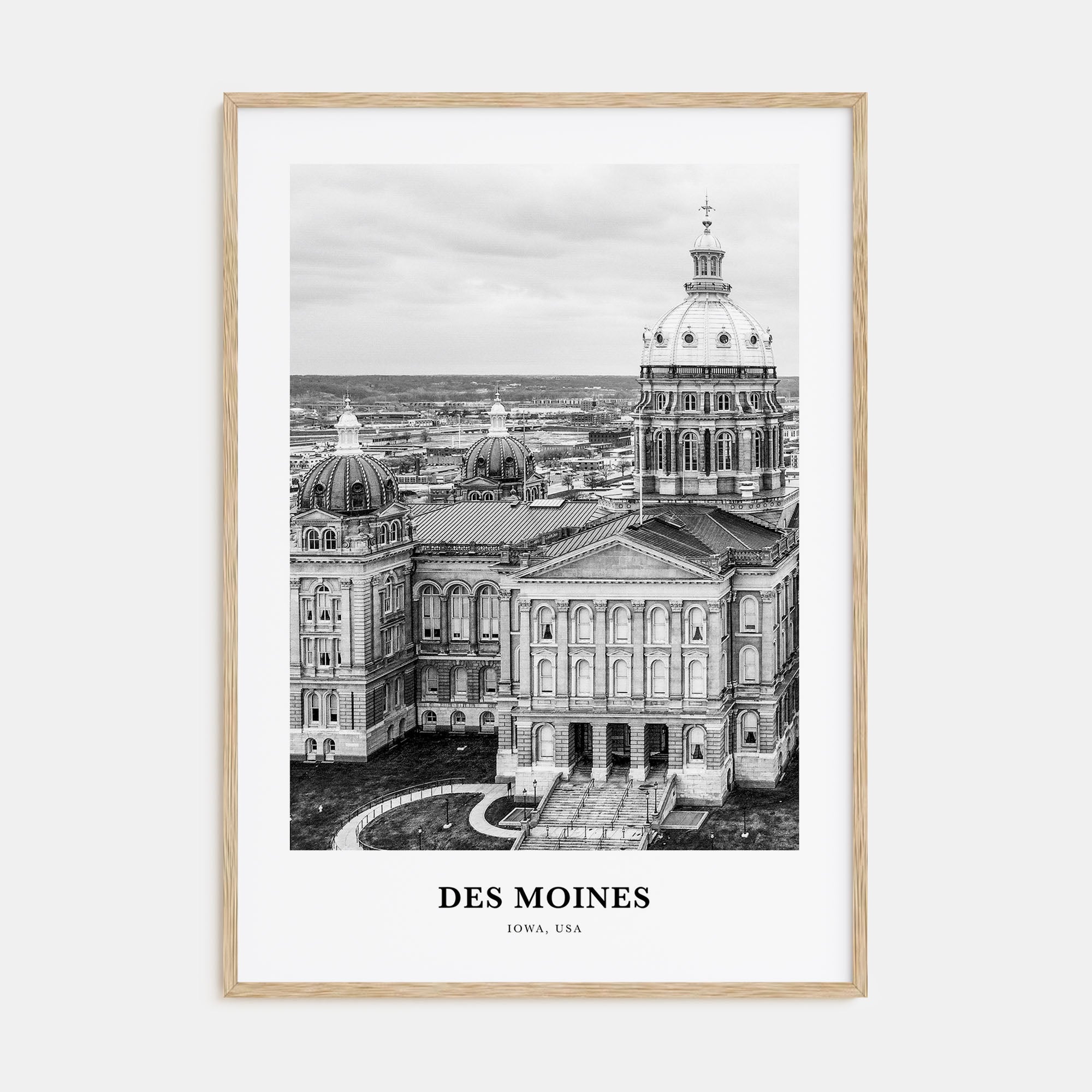 Des Moines Portrait B&W No 2 Poster