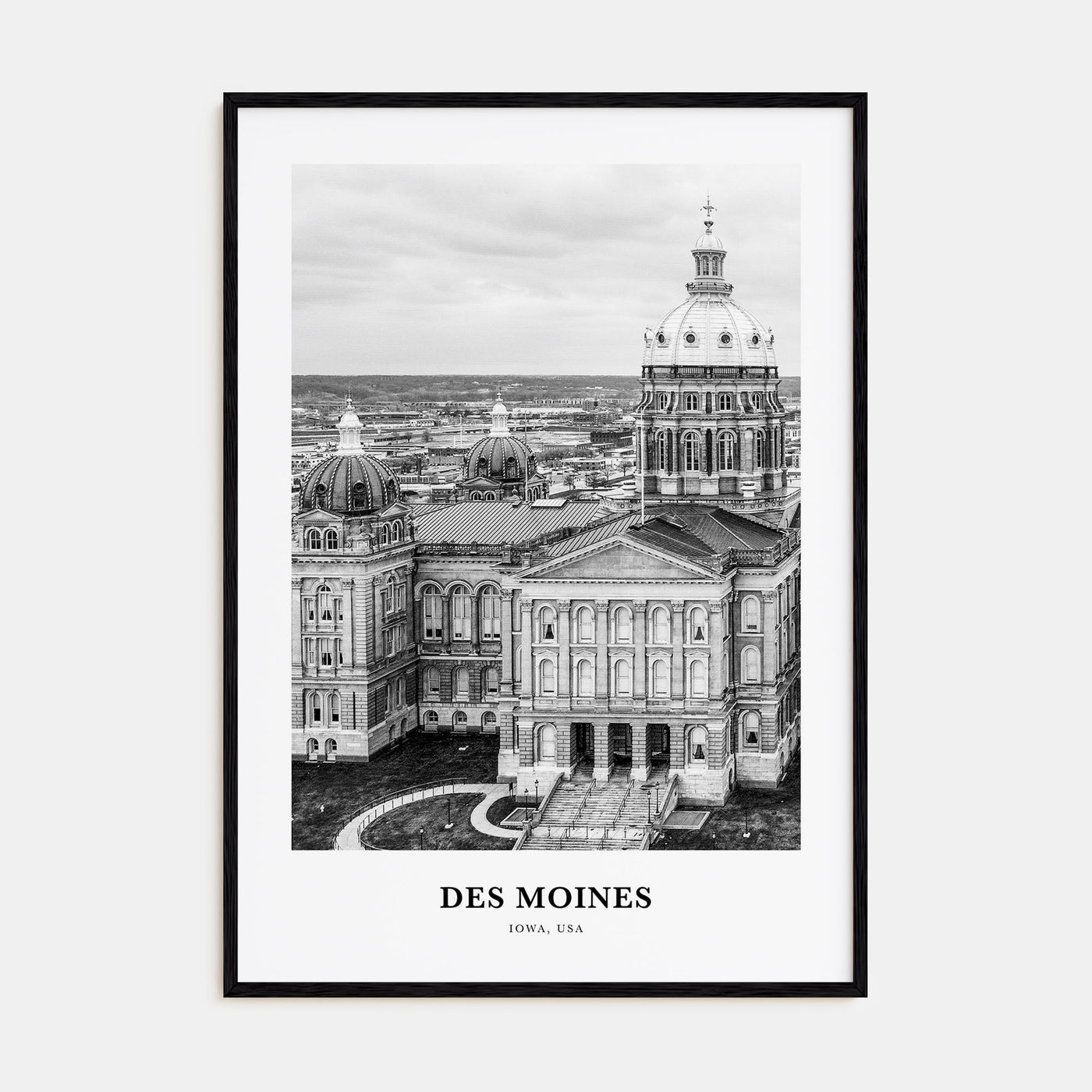 Des Moines Portrait B&W No 2 Poster