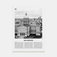 Des Moines Travel B&W No 2 Poster