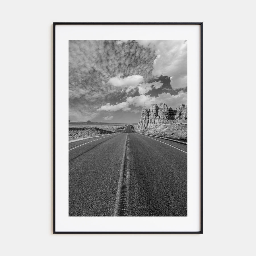 Desert Road Photo B&W Poster