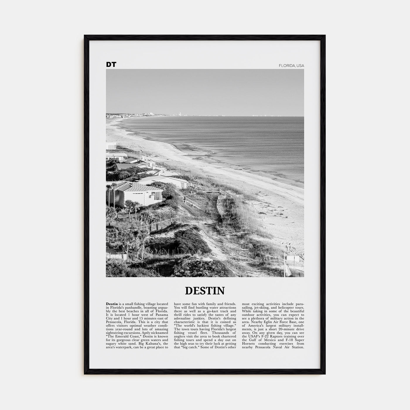 Destin Travel B&W No 1 Poster