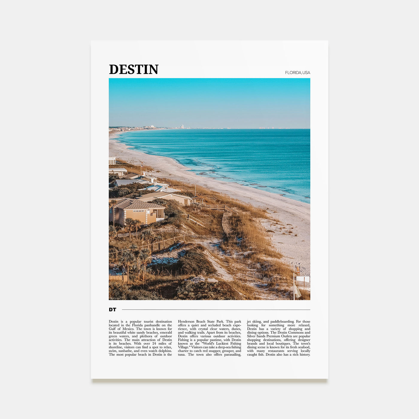 Destin Travel Color Poster