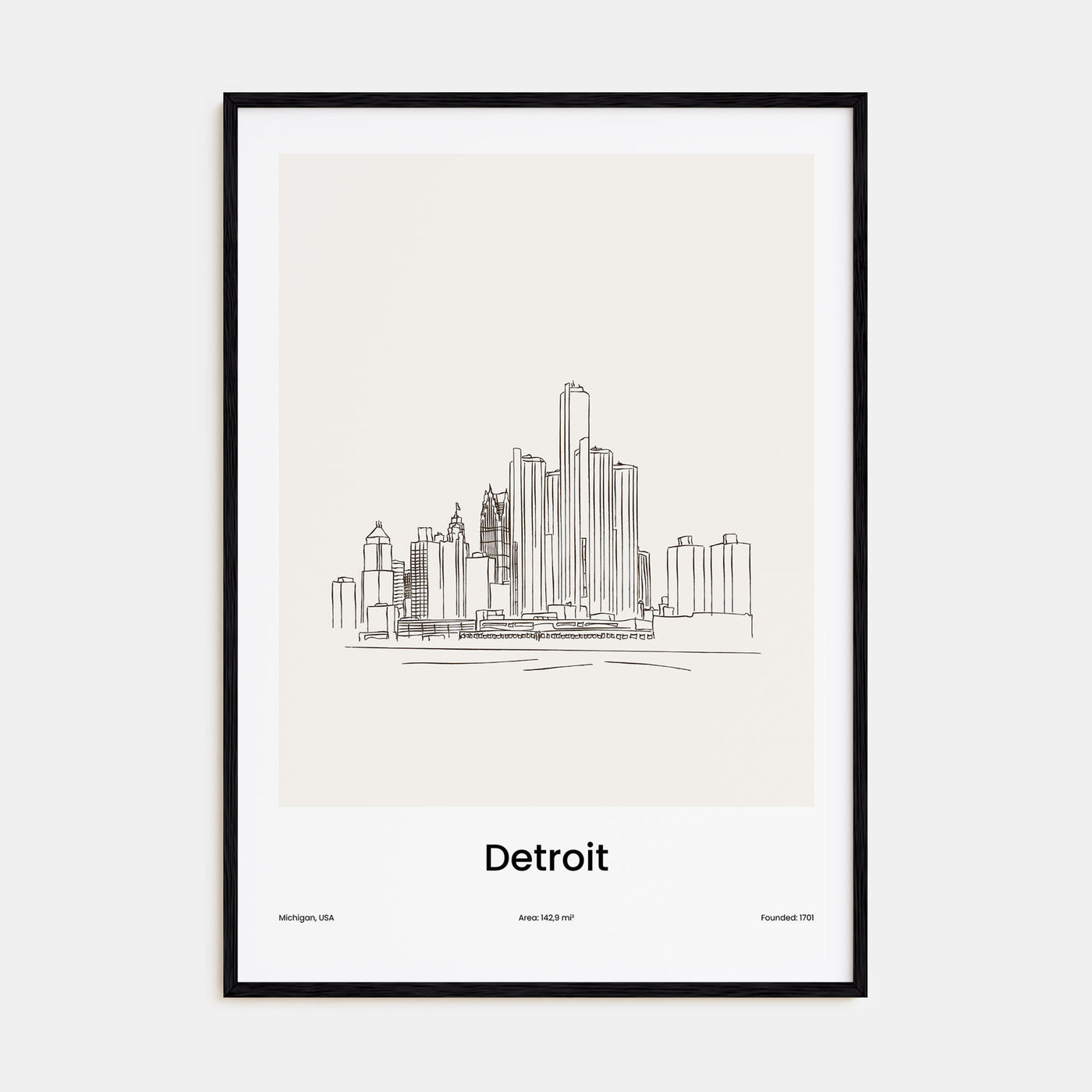 Detroit Drawn Poster