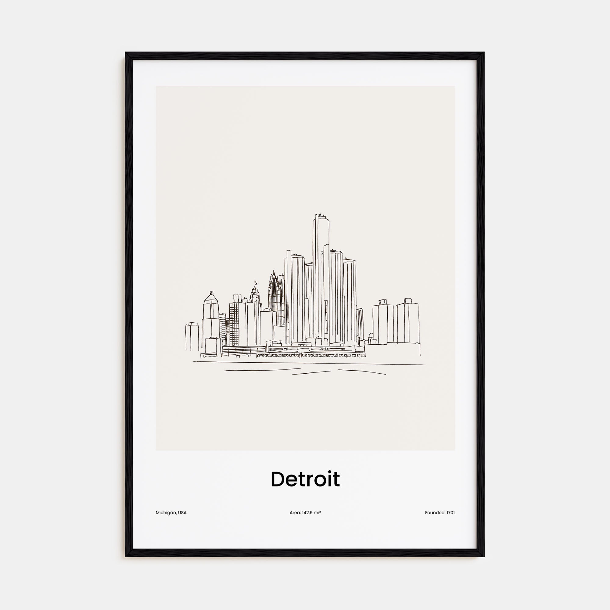 Detroit Drawn Poster