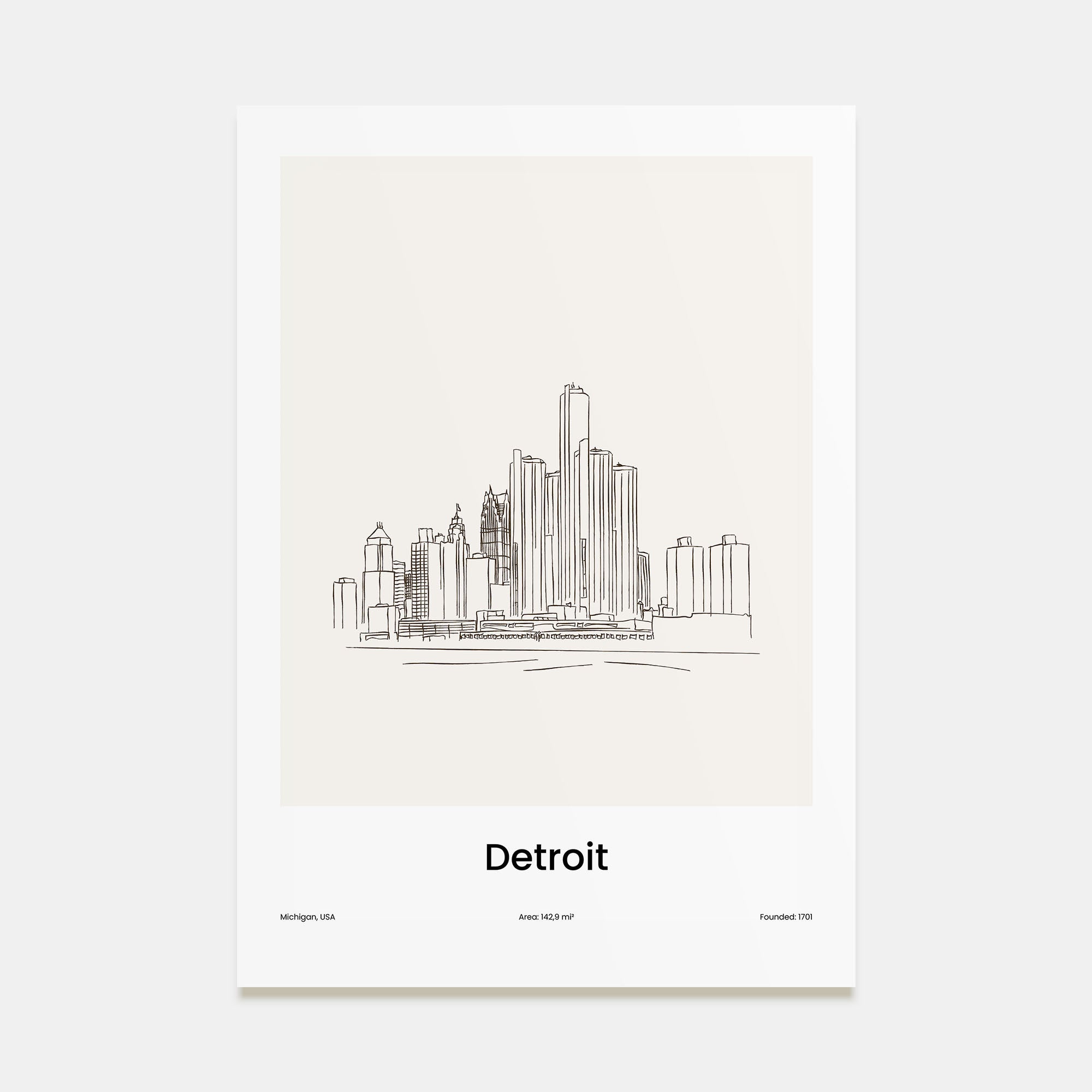 Detroit Drawn Poster