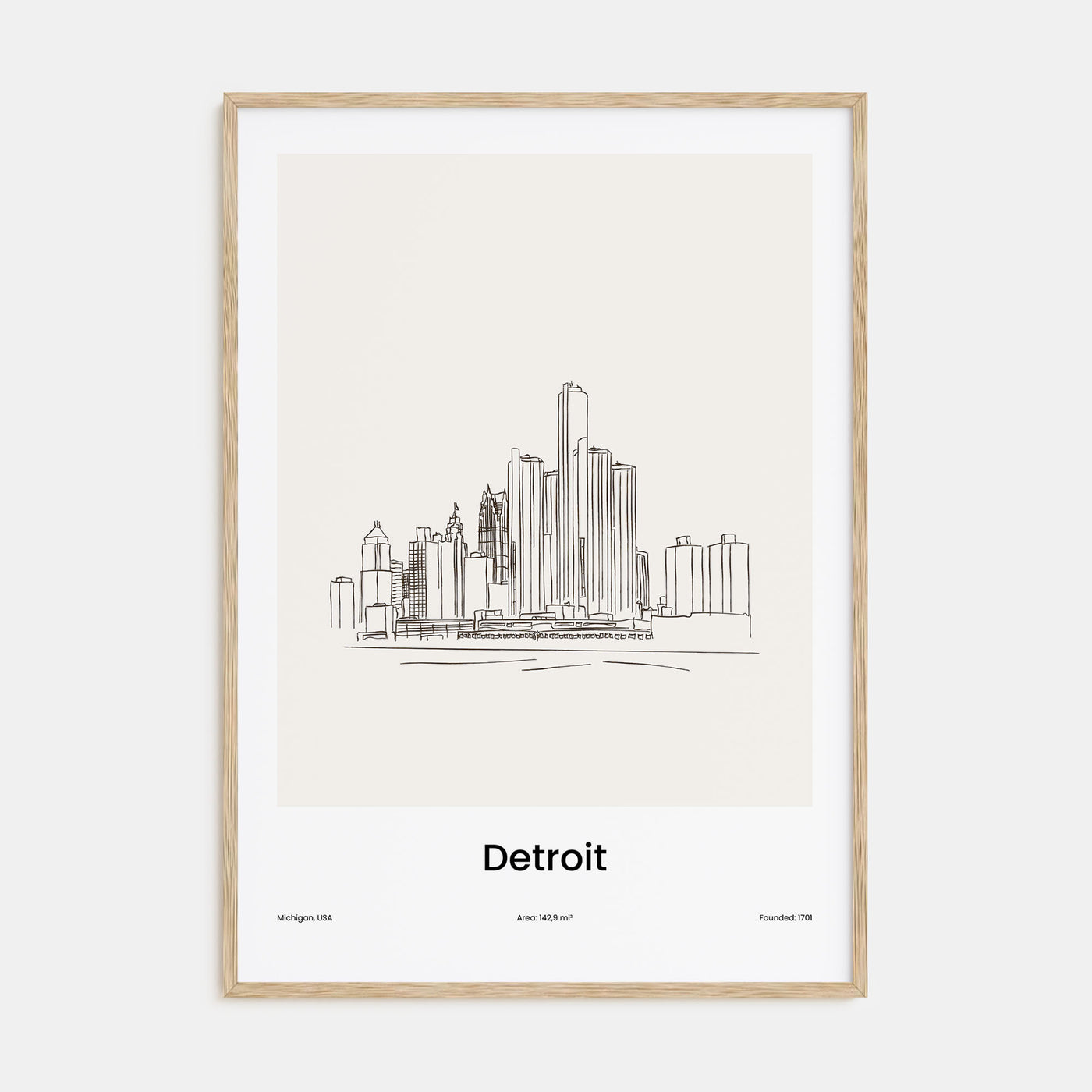 Detroit Drawn Poster