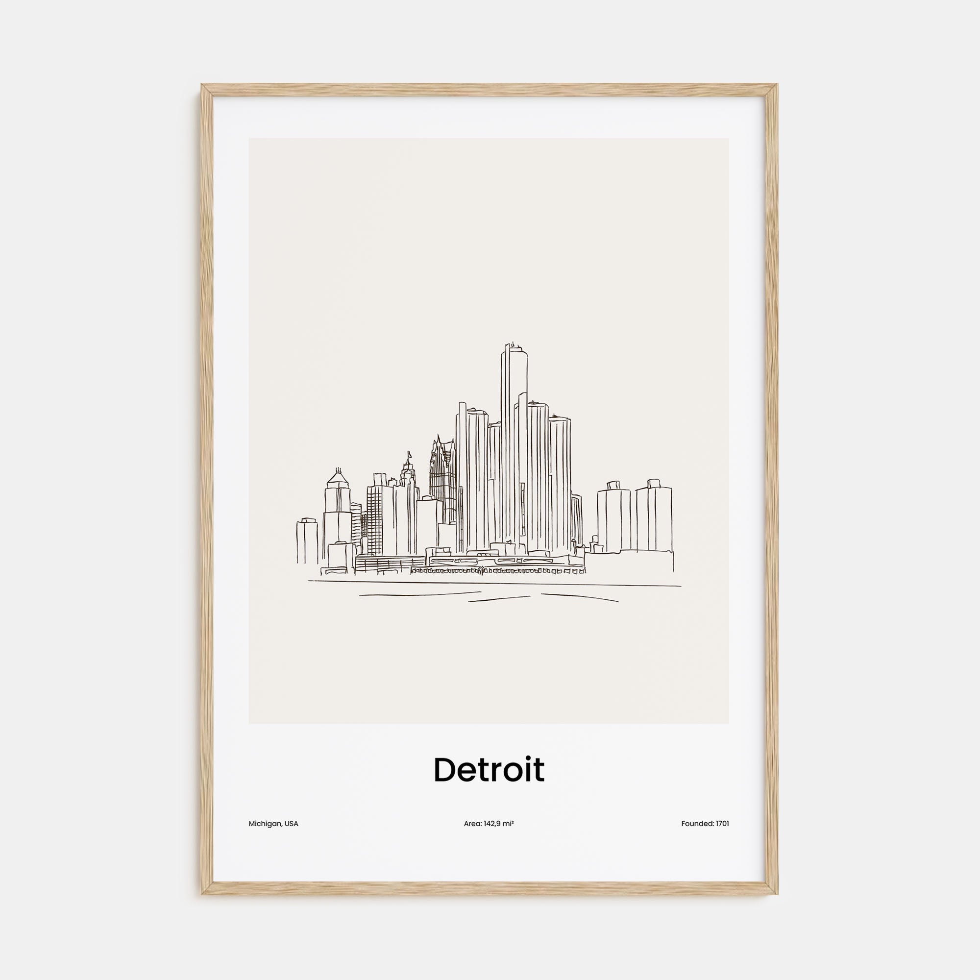 Detroit Drawn Poster