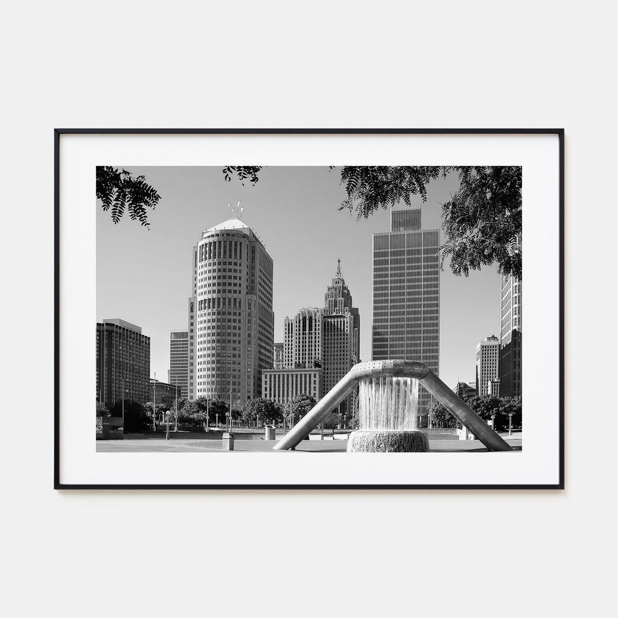 Detroit Landscape B&W Poster