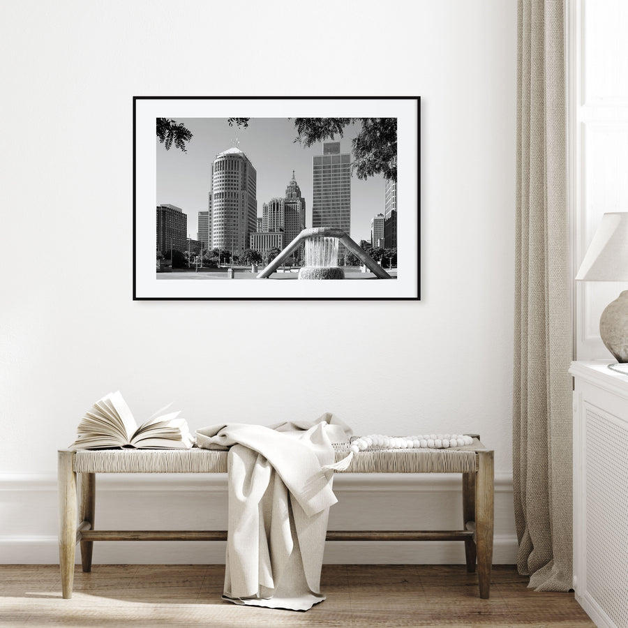 Detroit Landscape B&W Poster