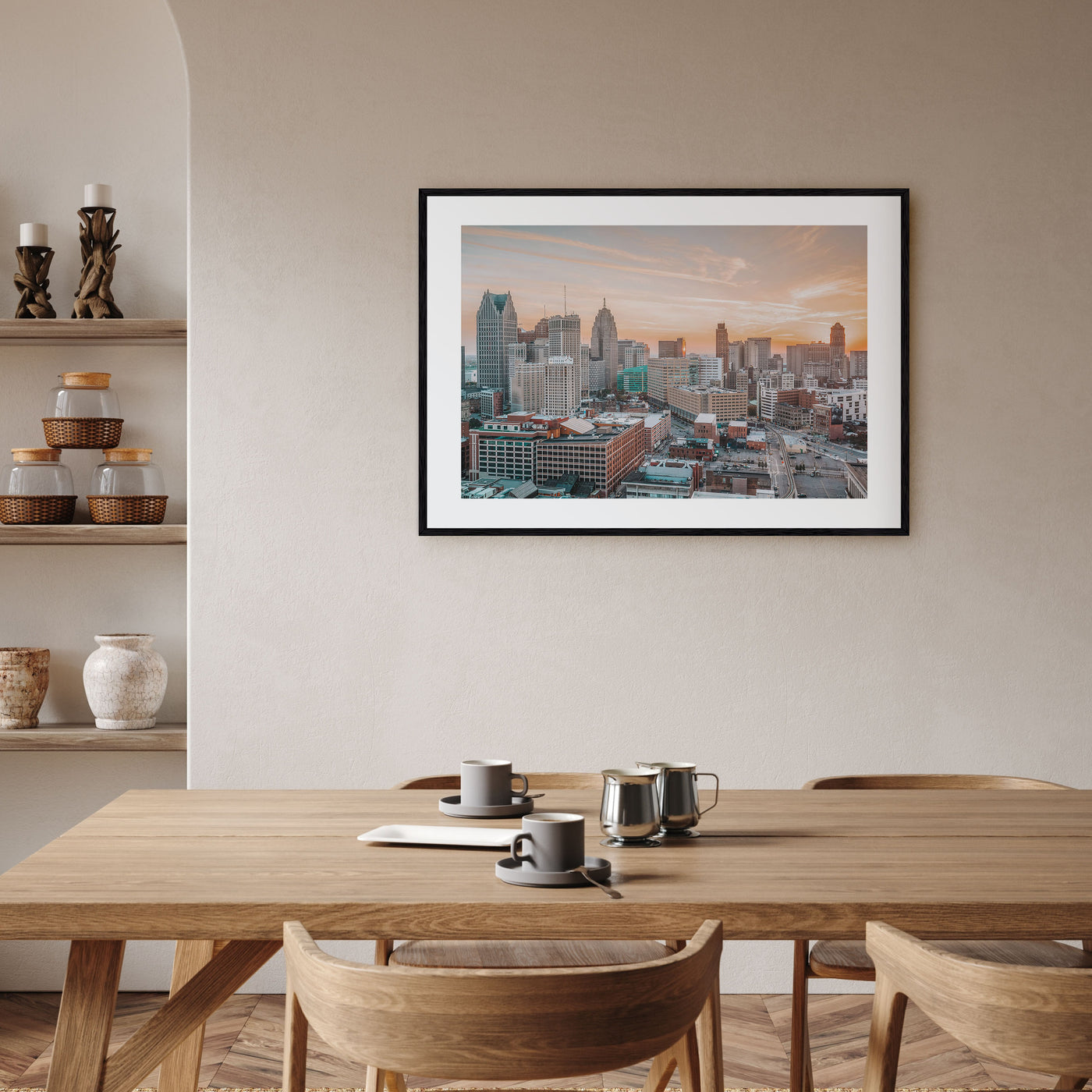 Detroit Landscape Color Poster