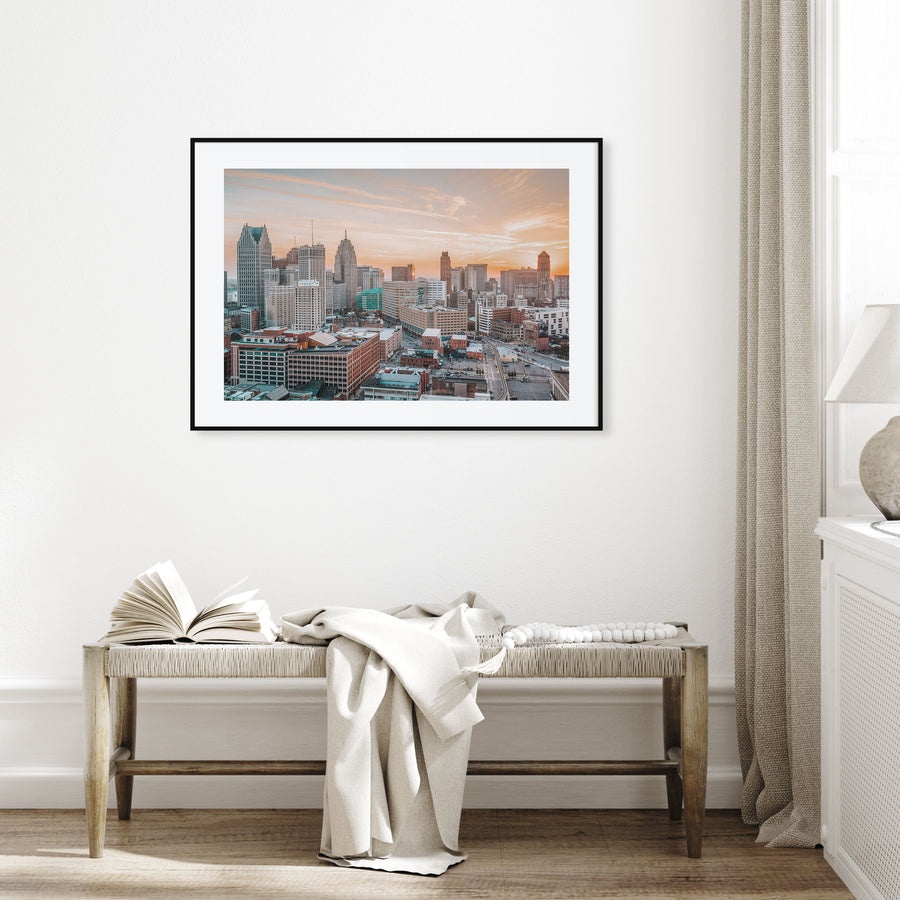 Detroit Landscape Color Poster