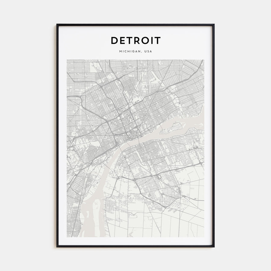 Detroit Map Portrait Poster