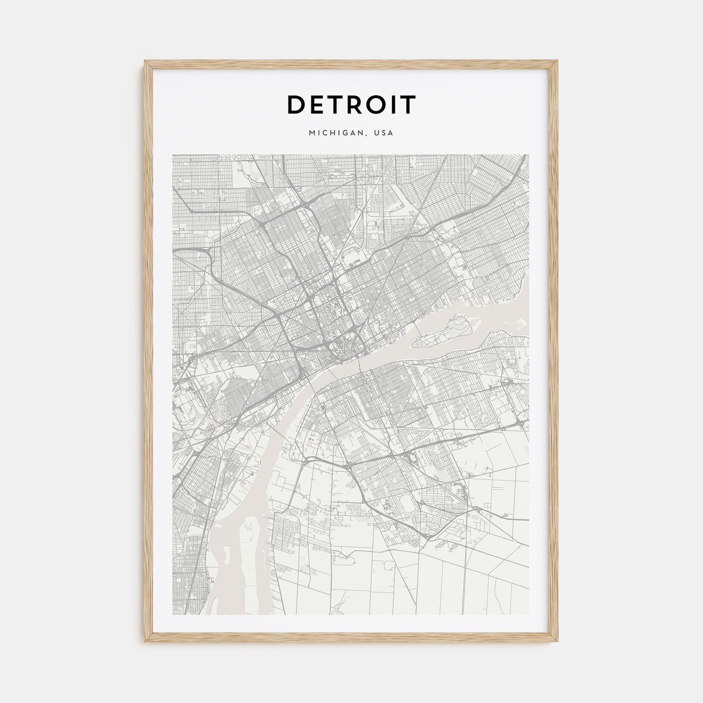Detroit Map Portrait Poster