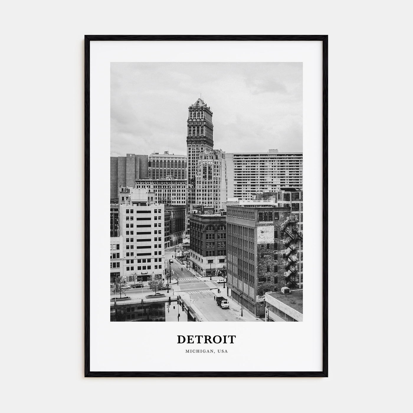 Detroit Portrait B&W No 1 Poster