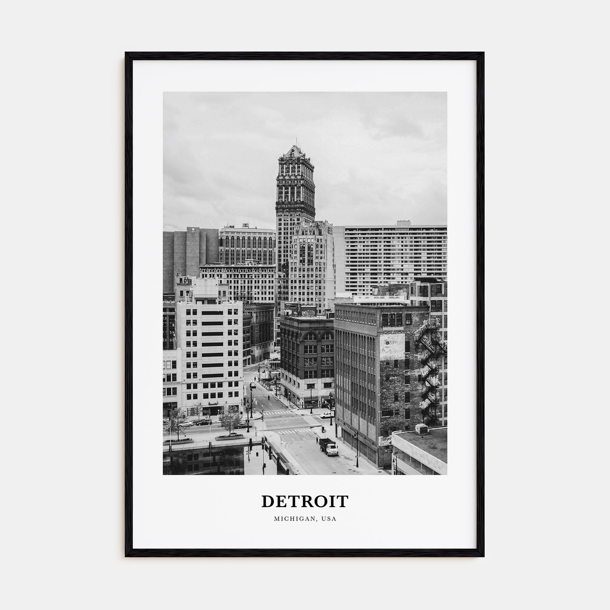 Detroit Portrait B&W No 1 Poster