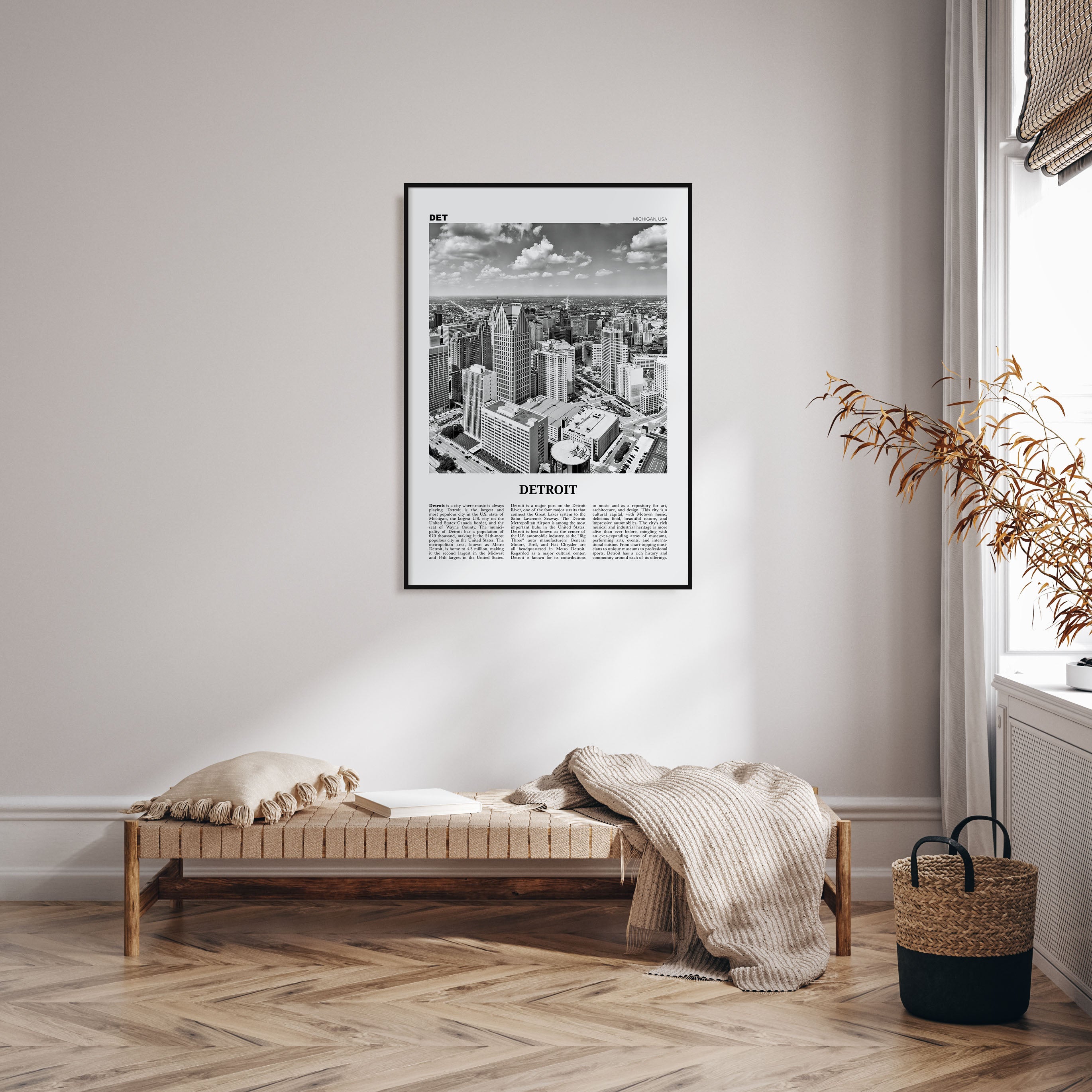 Detroit Travel B&W No 1 Poster