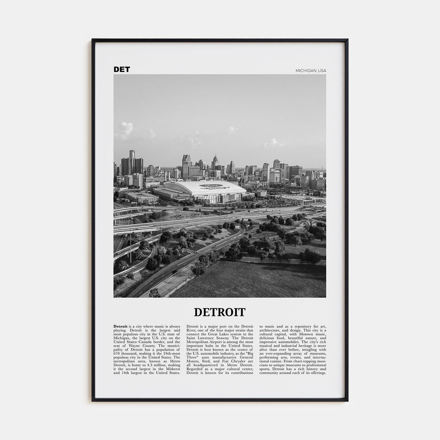 Detroit Travel B&W No 2 Poster