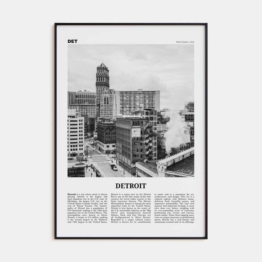Detroit Travel B&W No 3 Poster