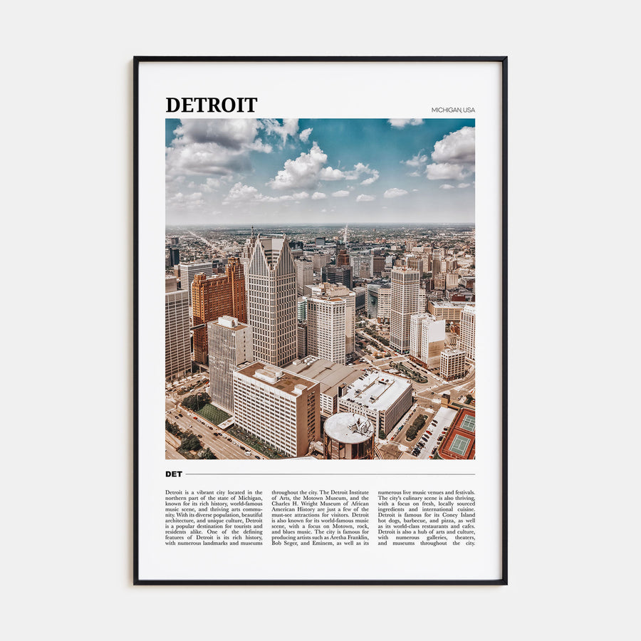 Detroit Travel Color Poster