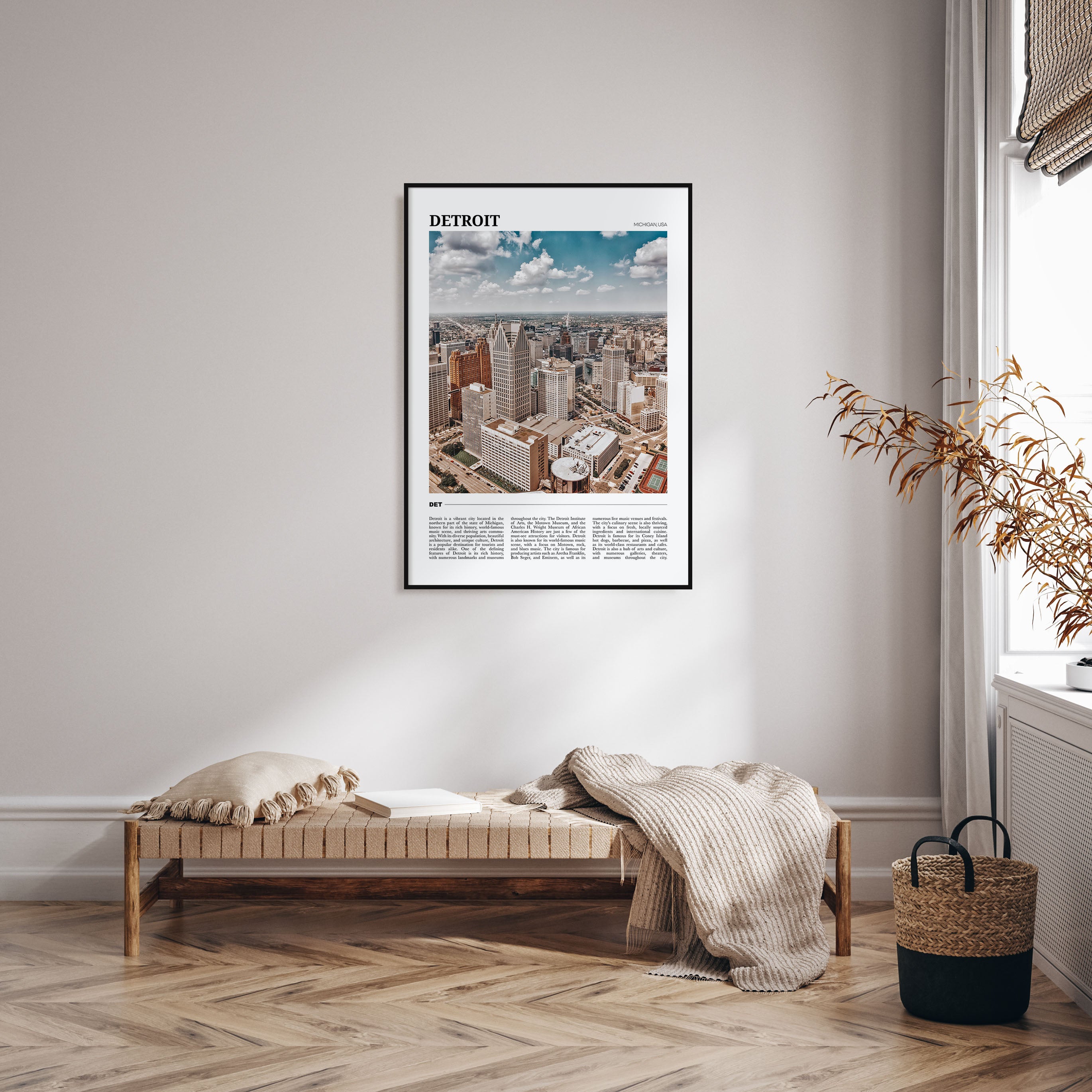 Detroit Travel Color Poster