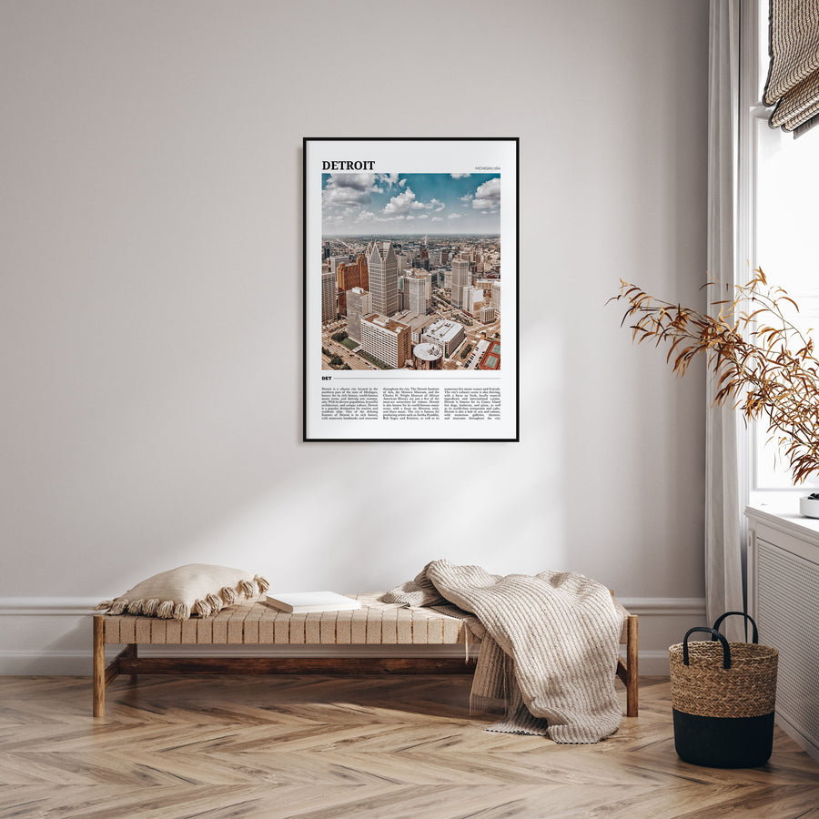 Detroit Travel Color Poster
