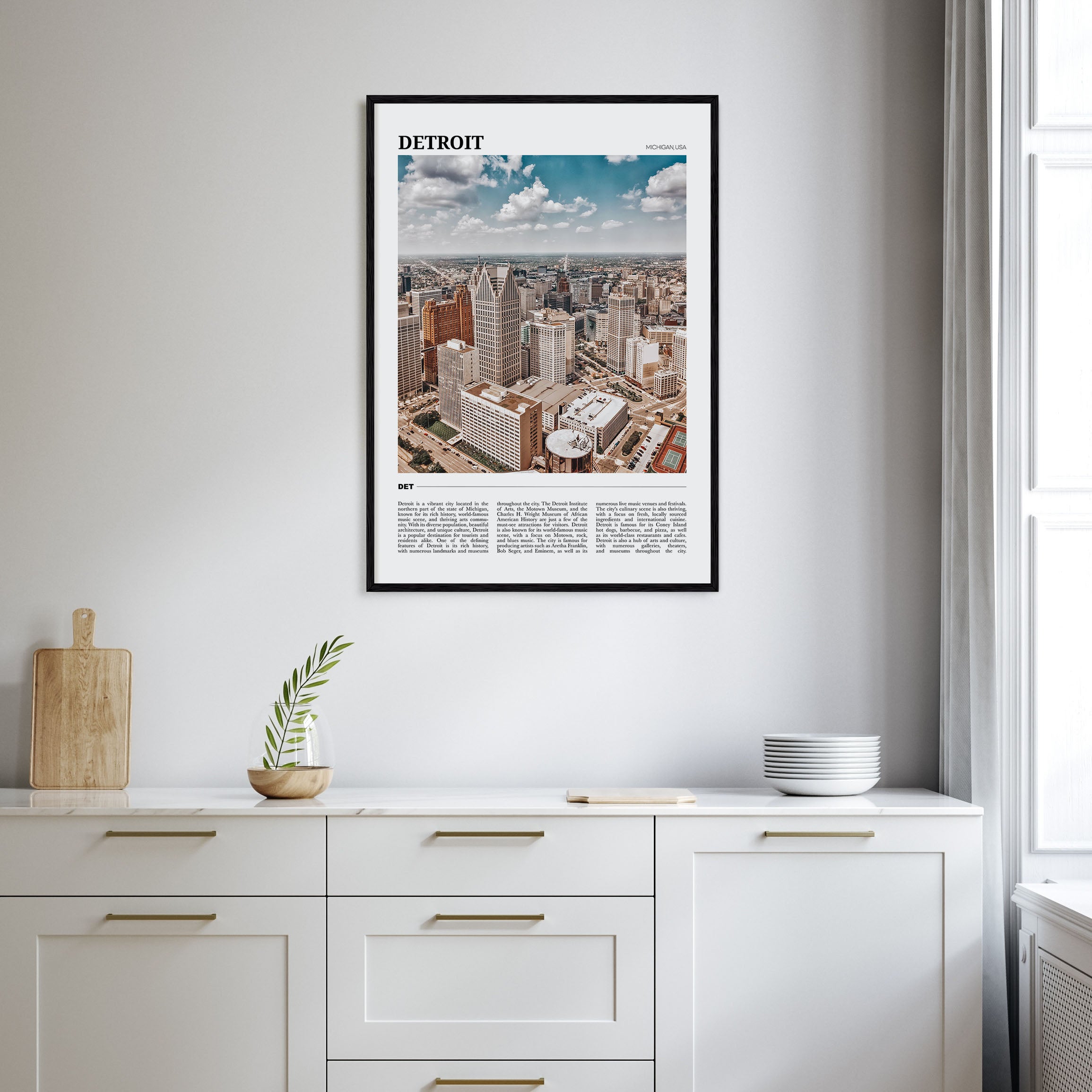 Detroit Travel Color Poster