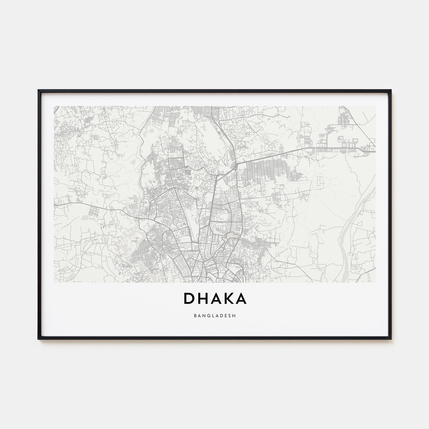 Dhaka Map Landscape Poster