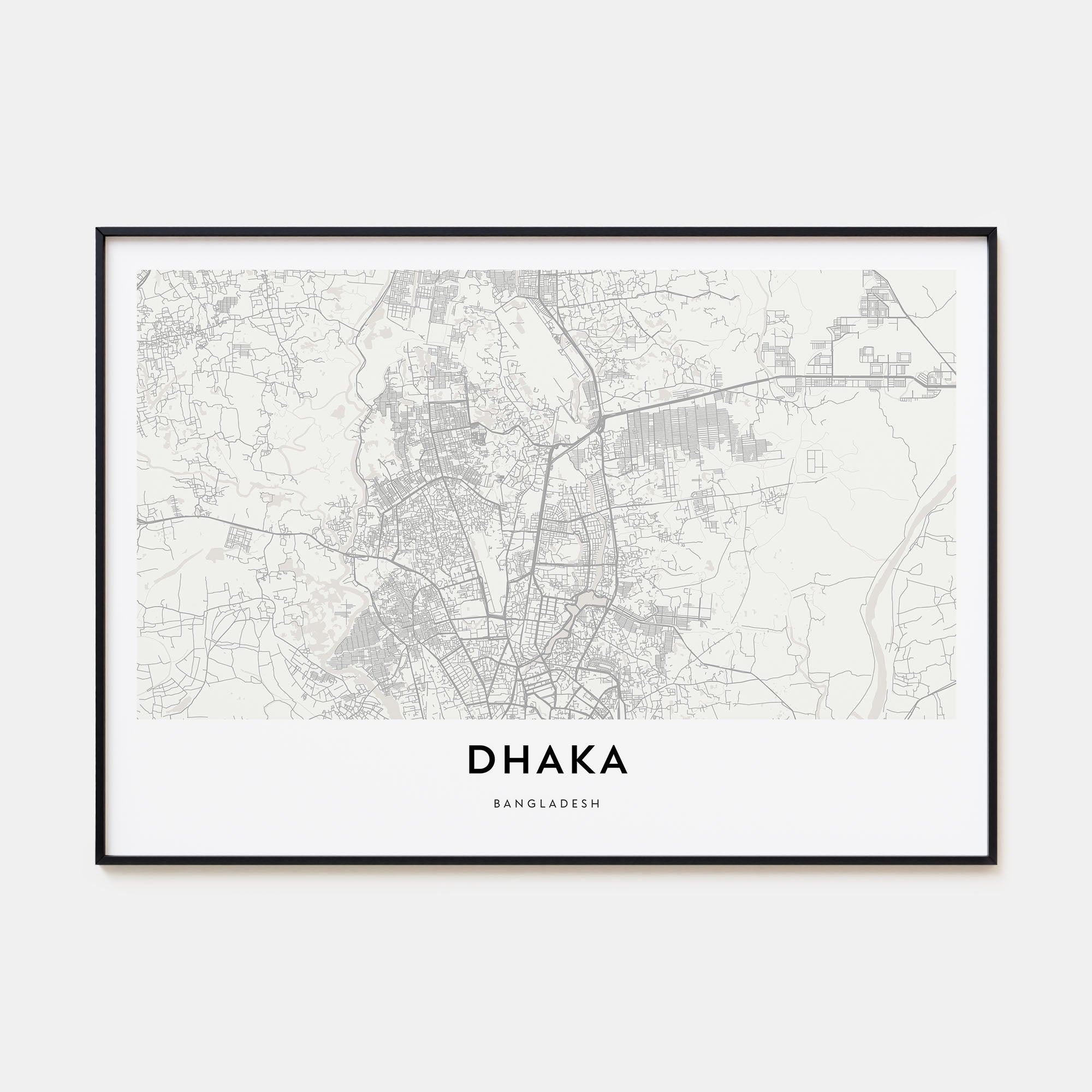Dhaka Map Landscape Poster