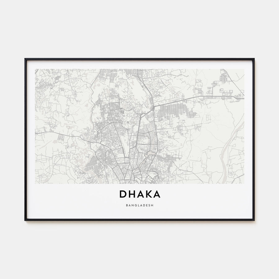 Dhaka Map Landscape Poster