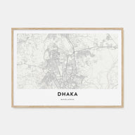Dhaka Map Landscape Poster