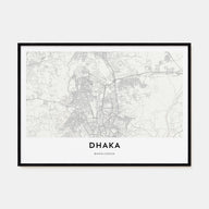 Dhaka Map Landscape Poster