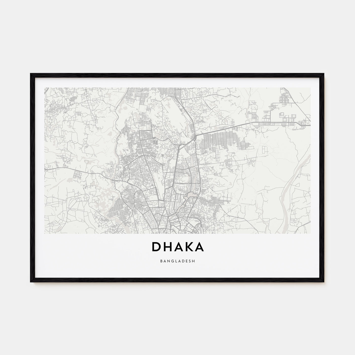 Dhaka Map Landscape Poster