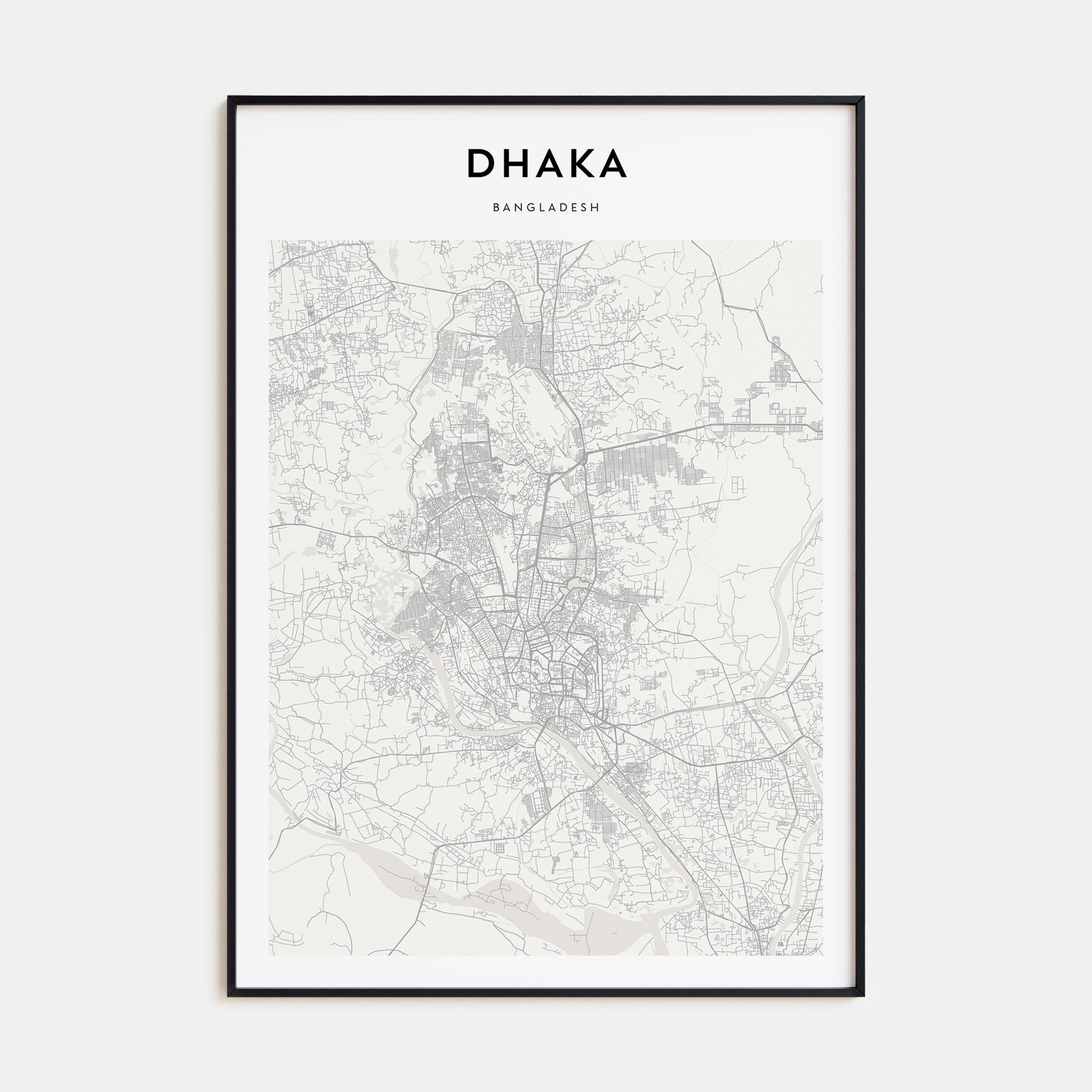 Dhaka Map Portrait Poster