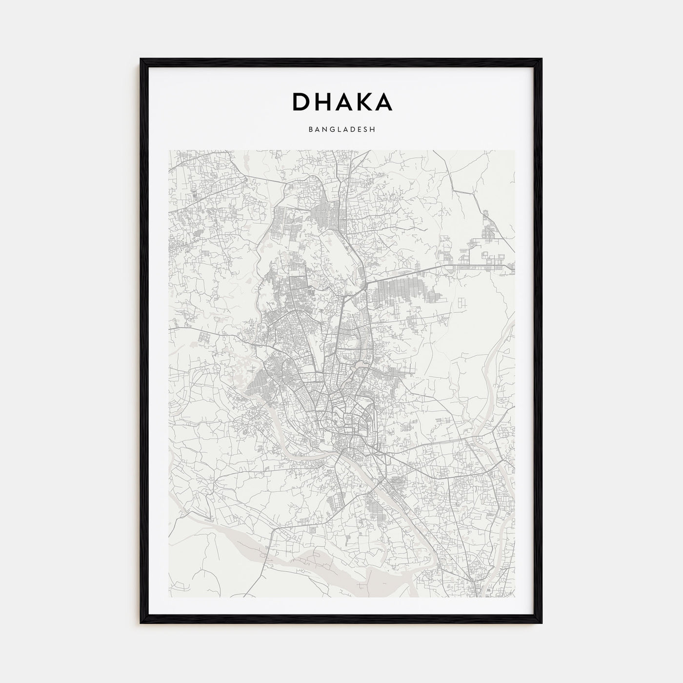 Dhaka Map Portrait Poster