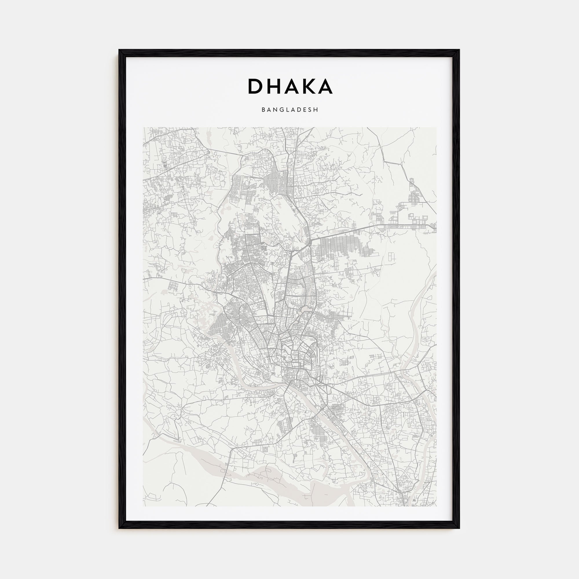 Dhaka Map Portrait Poster