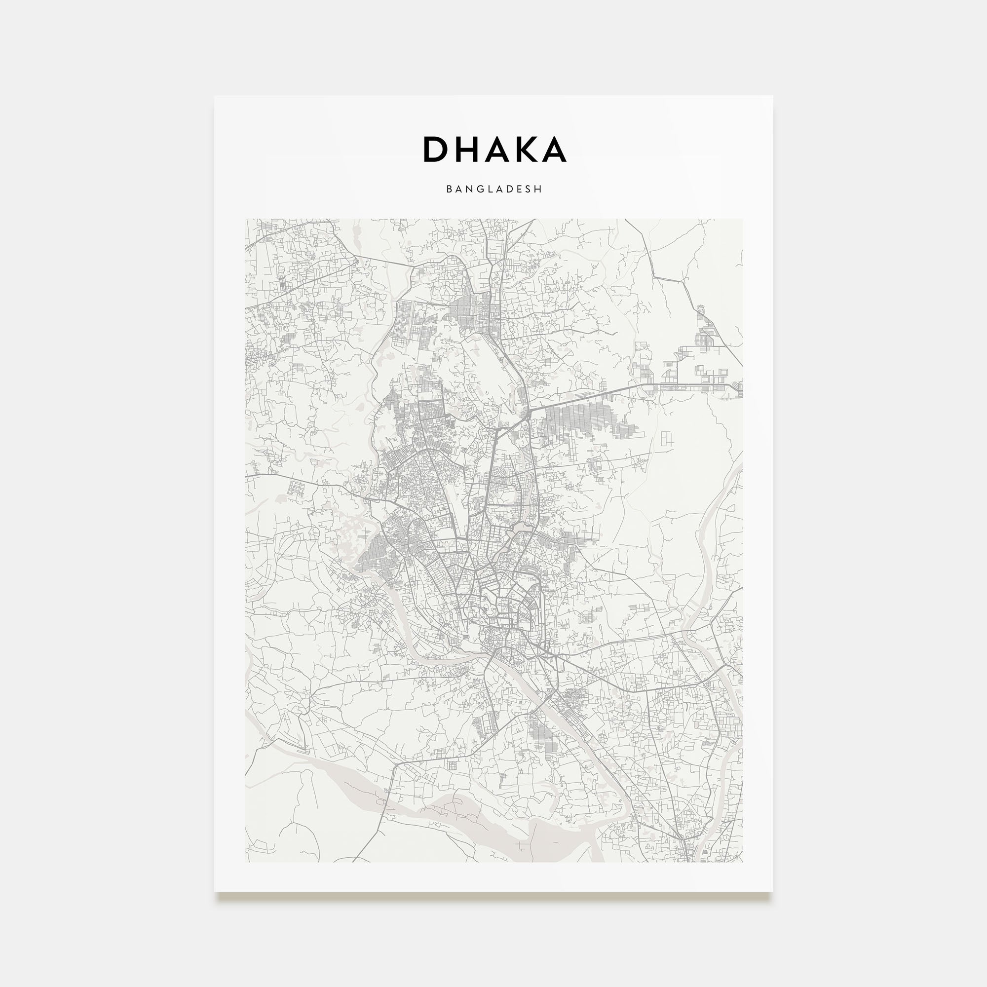 Dhaka Map Portrait Poster