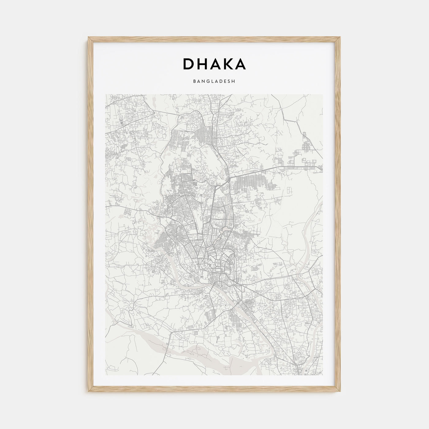 Dhaka Map Portrait Poster