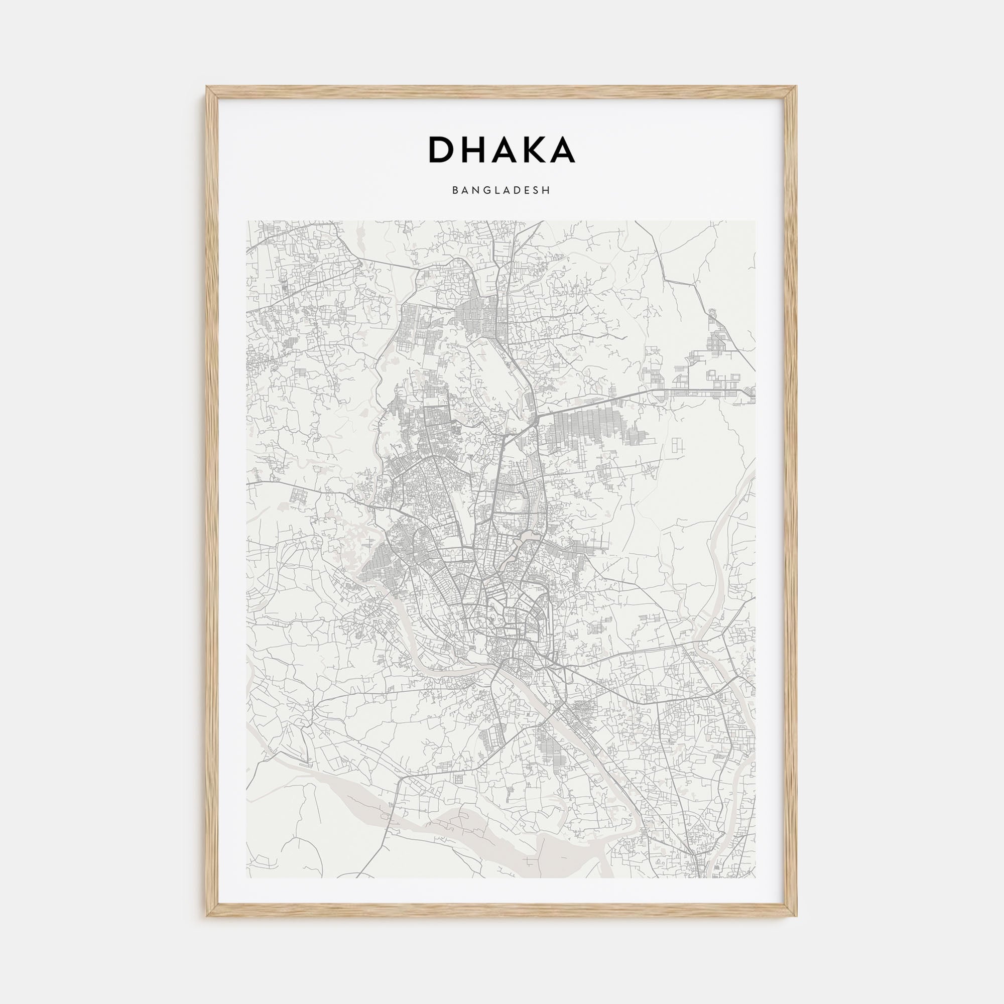 Dhaka Map Portrait Poster