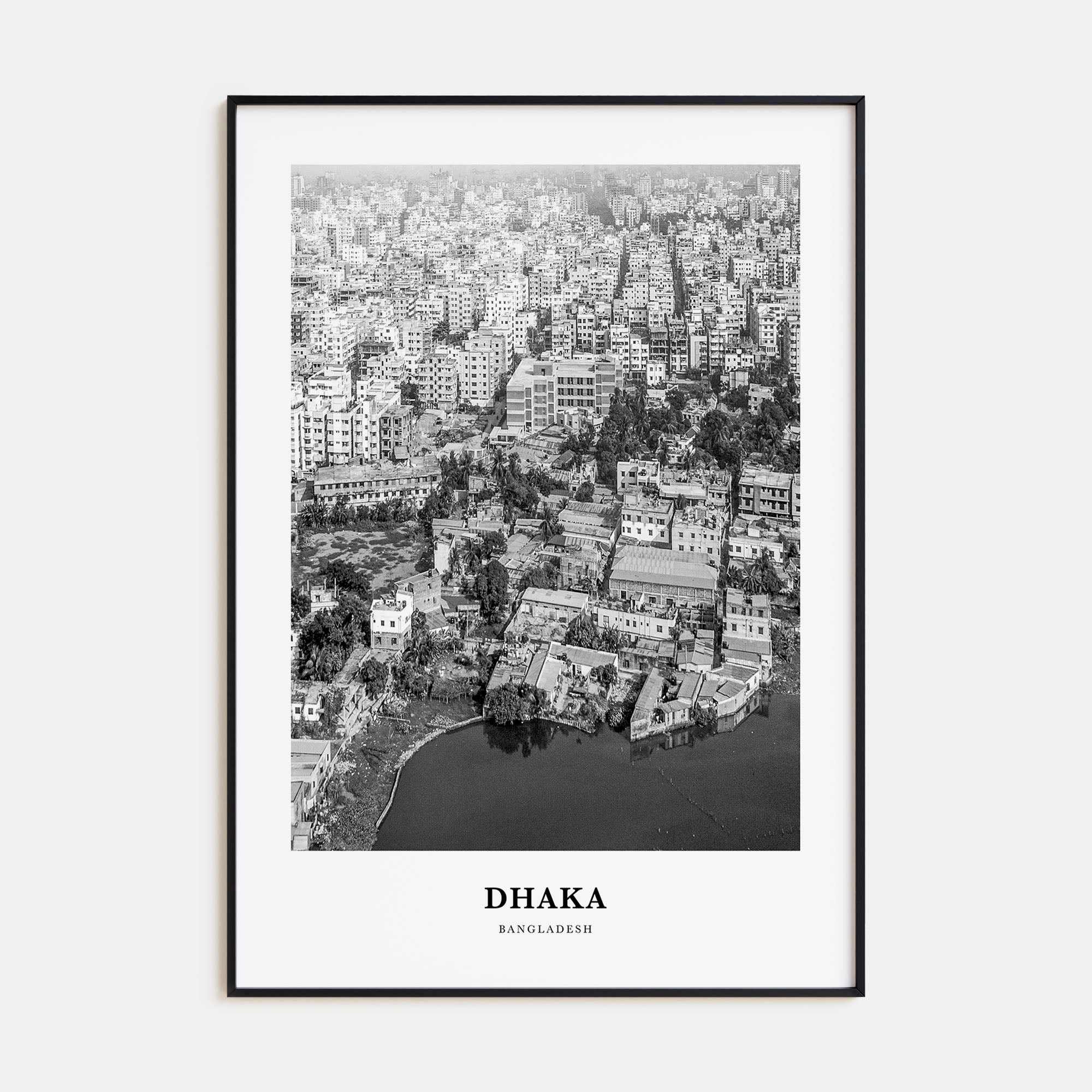 Dhaka Portrait B&W Poster