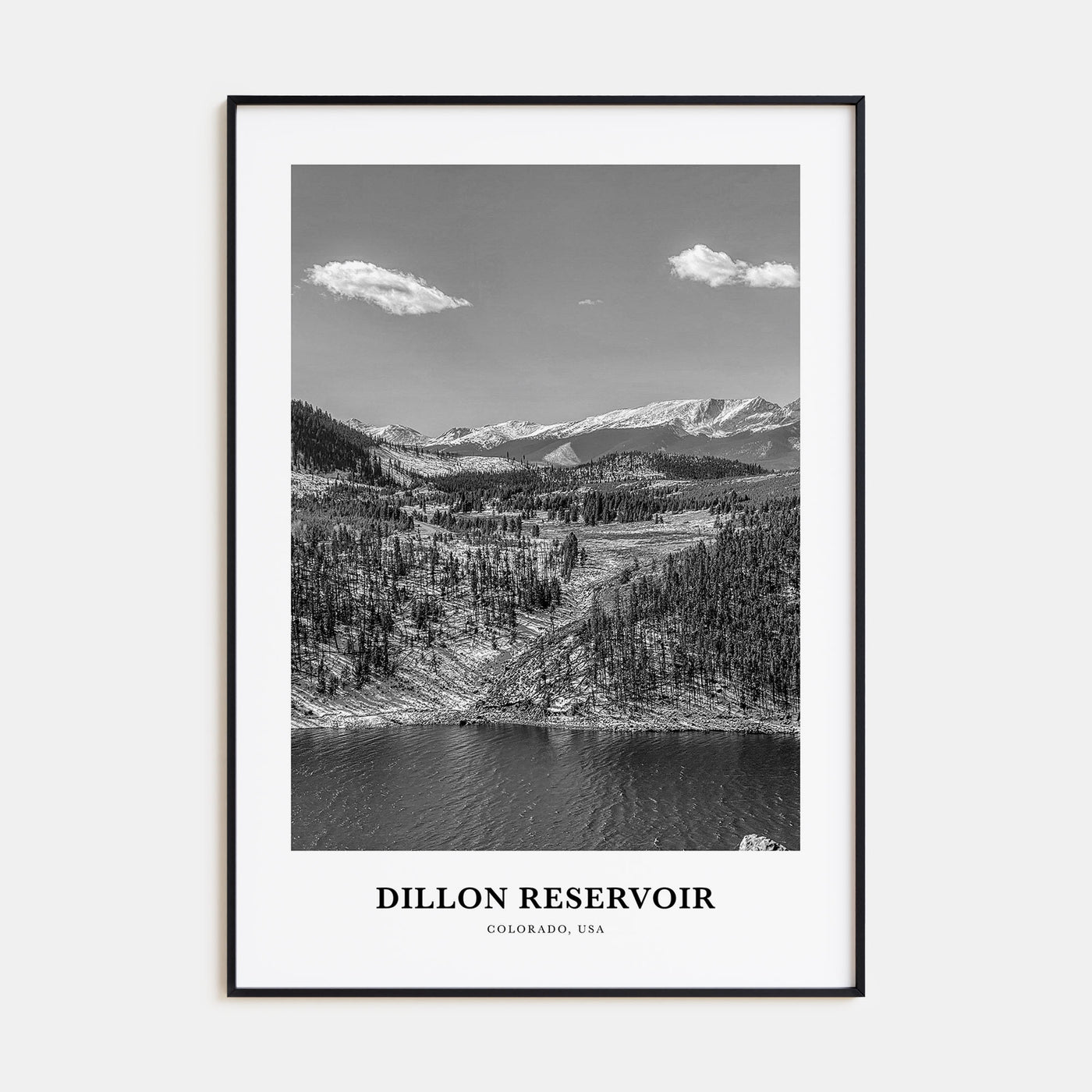 Dillon Reservoir Portrait B&W Poster