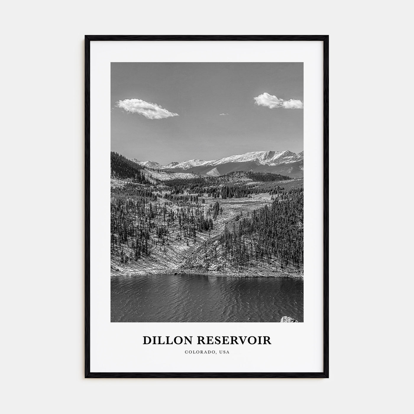 Dillon Reservoir Portrait B&W Poster