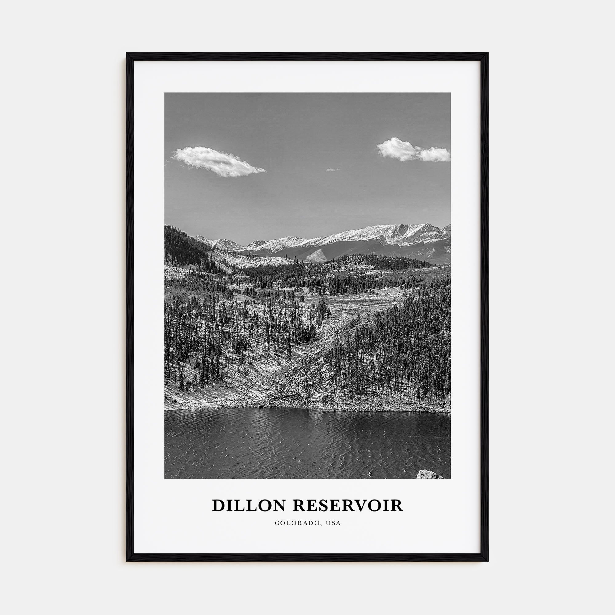 Dillon Reservoir Portrait B&W Poster