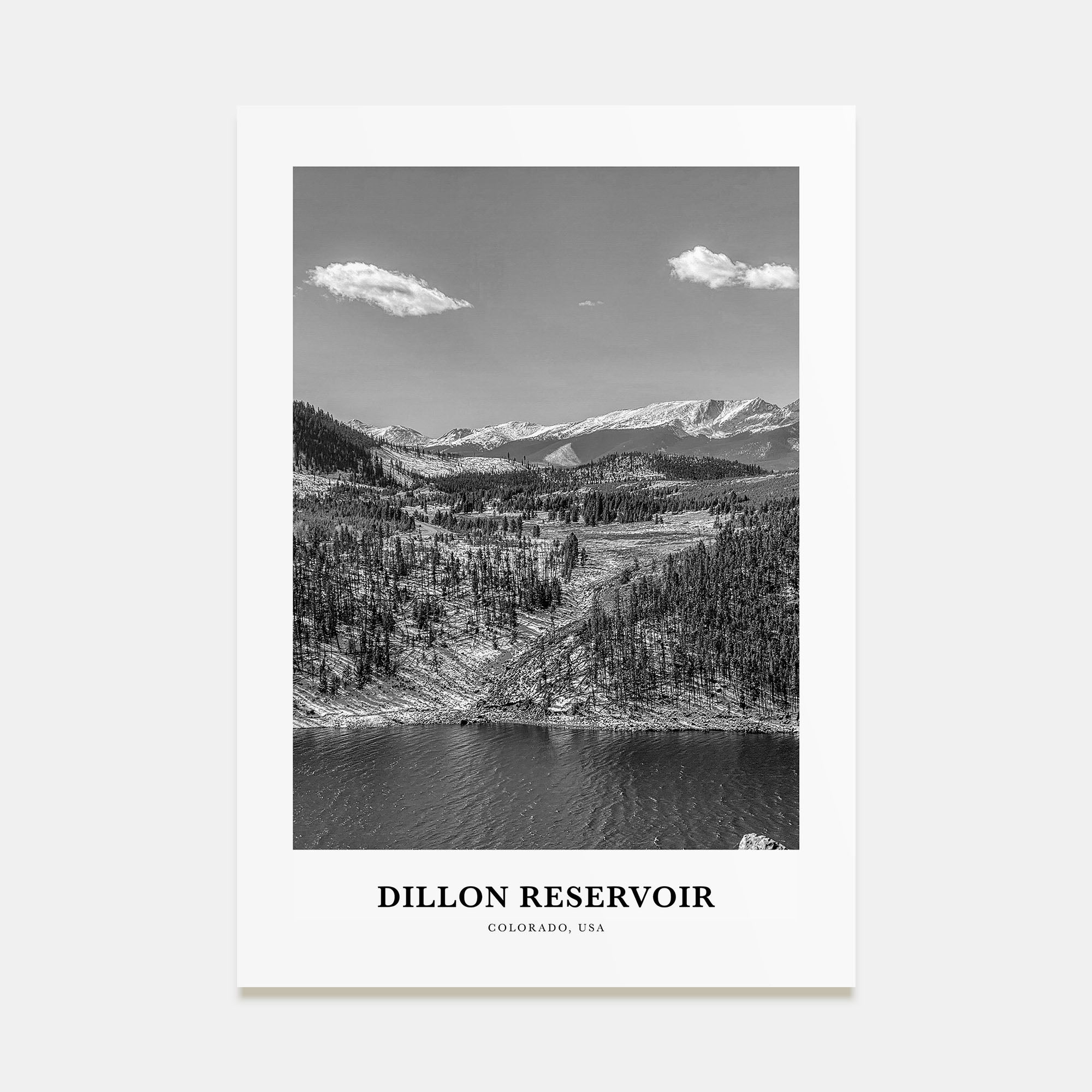 Dillon Reservoir Portrait B&W Poster