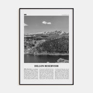 Dillon Reservoir Travel B&W Poster