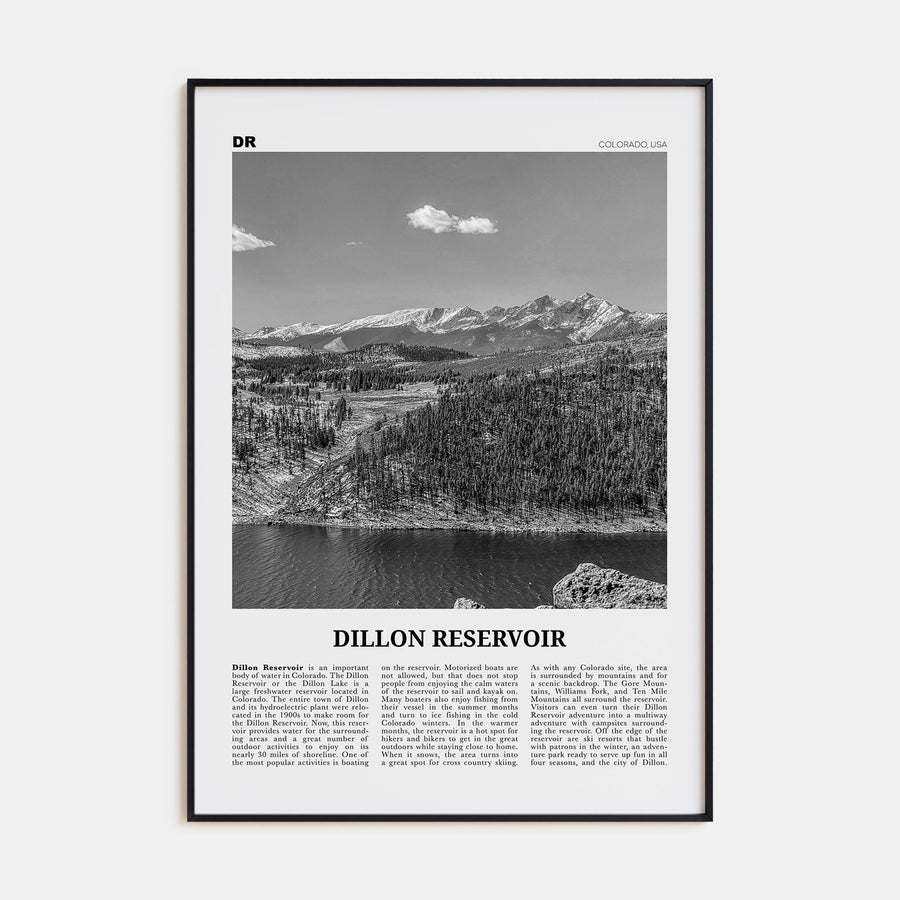 Dillon Reservoir Travel B&W Poster